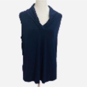 EUC Anne Klein Elegant Navy Sleeveless Top Size 1X